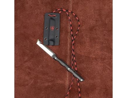 Templar Knife Neck Fixed Drop Point - Wearable Precision in Black and Red - N-TKR-32-2