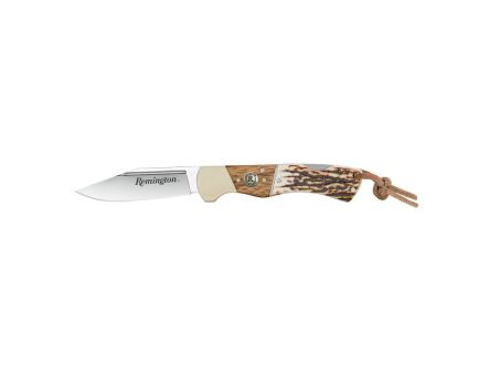 Remington Guide Lockback Folding Knife, Classic Brown, Silver, and White Design - 15654