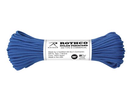 Rothco Nylon Paracord Type III 550 Lb - Royal Blue, 100