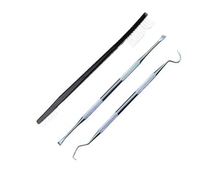 Kleenbore Stainless Steel 3-Piece Pick and Brush Tool Set - Firearm Cleaning Tool Kit - KB-PBSET
