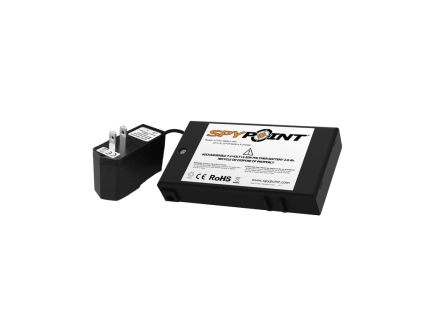 Spypoint Rechargeable Lithium Battery Pack and Charger 7.4 V/2000 mAh, Black - LIT-C-8