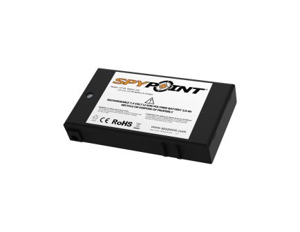 Spypoint Rechargeable Lithium Battery Pack 7.4 V/2000 mAh, Black - LIT-09