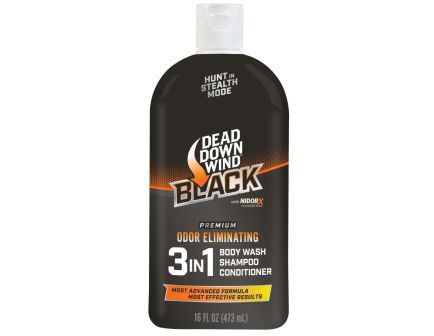 Dead Down Wind Black Premium Unscented 3-in-1 Body Wash/Shampoo/Conditioner, 16 oz Bottle