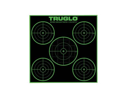 TruGlo Tru-See 5-Bullseye Target 12" x 12", Black/Green