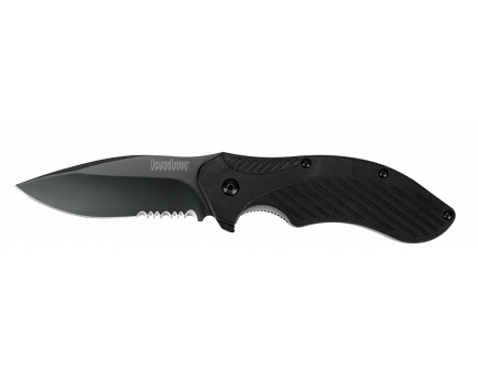 Kershaw Clash Blk/Blk, Serrated Knife - 1605CKTST