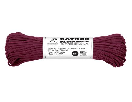 Rothco Nylon Paracord Type III 550 Lb - Burgundy, 100