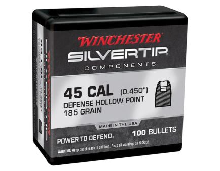 Winchester Silvertip .45 ACP HP Pistol Bullet, 185 gr 0.451" 100rds