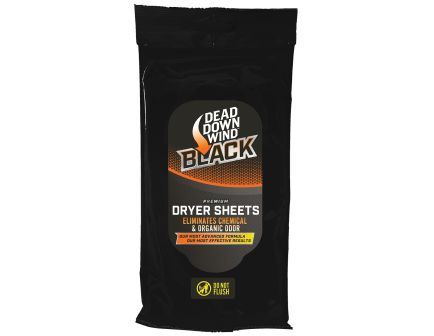 Dead Down Wind Black Premium 8" x 7" Unscented Dryer Sheet, Pack of 40