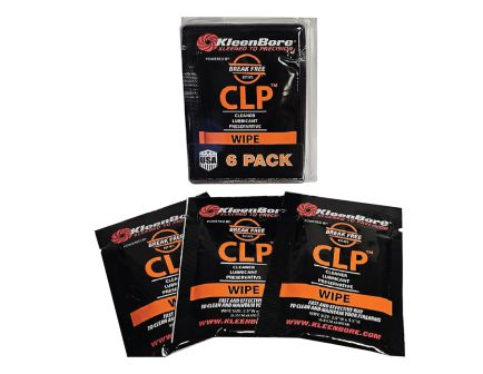KleenBore Breakfree 5" x 7.75" CLP Wipes, Pack of 6