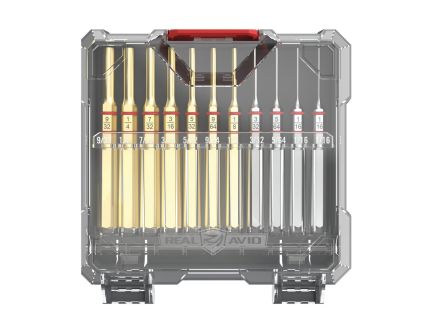 Real Avid Accu-Punch 11-Piece Standard Brass and Steel Pin Punch Set