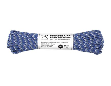 Rothco 550Lb Type III Nylon Camo Paracord - Blue Camo, 100