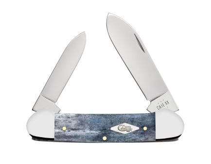 Case Cutlery Gray Smooth Bone Canoe Folding Knife Spear Point/Pen, Gray