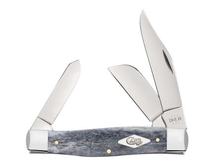 Case Cutlery Gray Smooth Bone Large Stockman Folding Knife Clip Point/Sheepsfoot/Spey, Gray