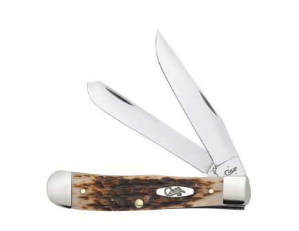 Case Trapper Folding Knife Clip Point/Spey, Amber