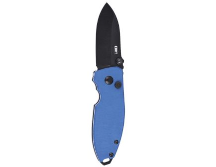 CRKT Squid Button Lock Folding Knife Drop Point, Blue