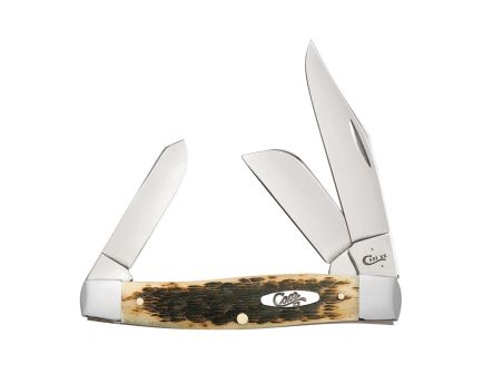 Case Large Stockman Folding Knife Clip Point/Sheeps/Spey, Amber