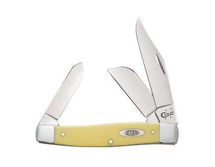 Case Large Stockman Folding Knife Clip Point/Sheeps/Spey, Yellow