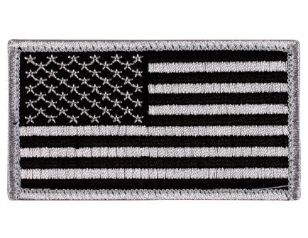 Rothco American Flag Patch - Hook Back, Black - Silver, Orientation Normal