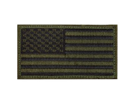 Rothco American Flag Patch - Hook Back, Olive Drab - Black, Orientation Normal