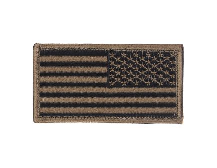 Rothco American Flag Patch - Hook Back, Black - Khaki, Orientation Reverse