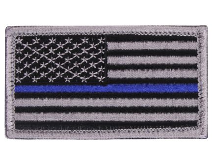 Rothco Thin Blue Line Police U.S. Flag Patch - Hook Back, Bulk Packaging, Orientation Normal