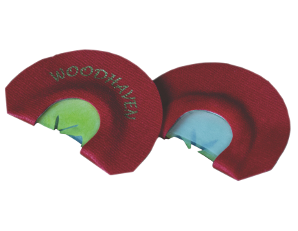 FRONT AND BACK of Woodhaven Raspy Red Reactor Diaphragm Call Triple Reed