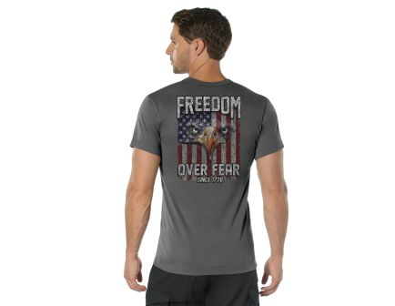 Rothco Freedom Over Fear T-Shirt - Charcoal Grey, X-Large