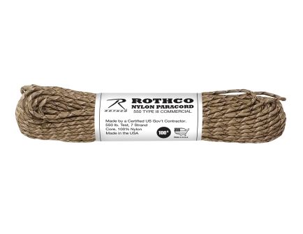 Rothco 550Lb Type III Nylon Camo Paracord - 6-Color Desert Camo, 100