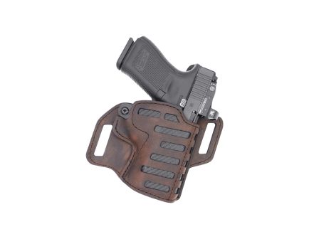 Versacarry Compound Glock G19 OWB Holster RH Leather Brown SZ 2 - Durable and Reliable Carry Solution - C22123