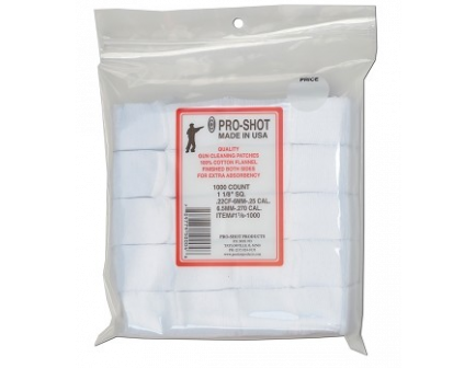 PRO-SHOT .22-.270 CAL. 11/8 SQ. 1000CT Patches 11/8-1000