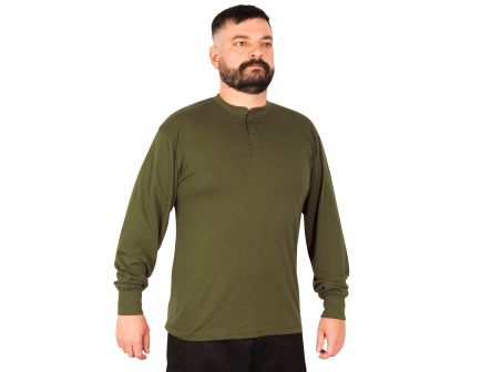 Rothco Long Sleeve Henley T-Shirt - Olive Drab, 3X-Large