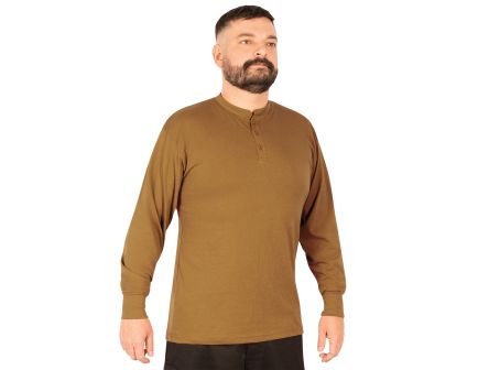 Rothco Long Sleeve Henley T-Shirt - Work Brown, 3X-Large