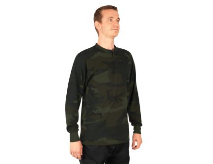 Rothco Long Sleeve Henley T-Shirt - Midnight Woodland Camo, 3X-Large