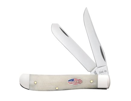 Case Mini Trapper Folding Knife Clip Point/Spey Natural - Durable, Lightweight and Reliable Handle - 14091