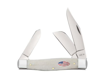 Case Large Stockman Folding Knife Clip Point/Sheepsfoot/Spey Natural - Durable, Lightweight and Reliable Handle - 14093