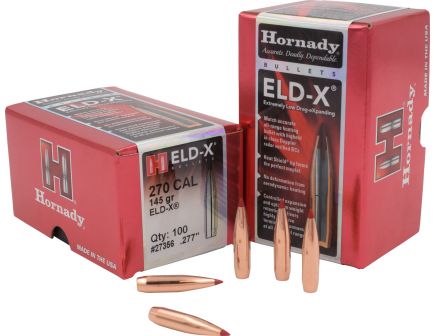 Hornady ELD-X .270 145 gr 0.277" Rifle Bullet, 100/box - 27356