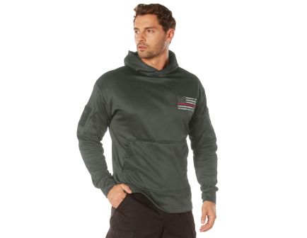 Rothco Concealed Carry Thin Red Line Hoodie - Gunmetal Grey, 4X-Large