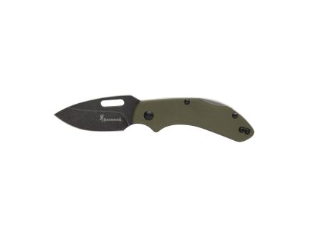 Browning Hidden Hollow Folder Small Folding Knife Drop Point OD Green - Durable, Lightweight and Reliable Handle - 3220504