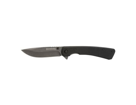 Browning Branded Rock Folder Folding Knife Drop Point Black - Durable, Lightweight and Reliable Handle - 3220514
