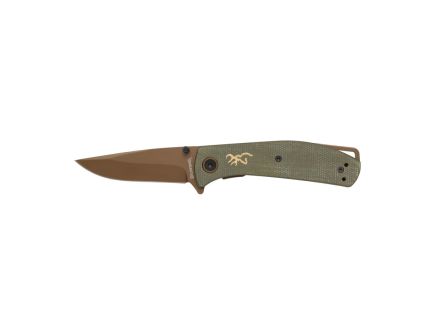 Browning Trailside Small Boxed Folding Knife Drop Point Green - Durable, Lightweight and Reliable Handle - 3220516B