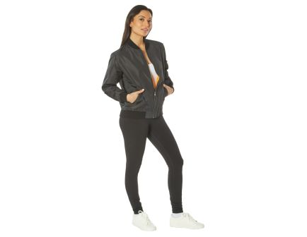 Rothco Womens Lightweight Ma-1 Flight Jacket - Black, Large