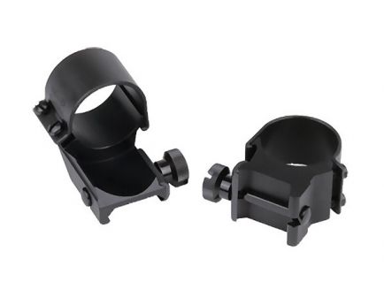 Weaver 1 inch Medium Aluminum See Through 2-Piece Extended Tactical Style Scope Ring, Matte Black - 49091