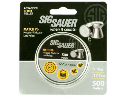 Sig Sauer .177 Flat Nose Pellet, 500/pack - AIR-AMMO-MATCH-PB-177-500