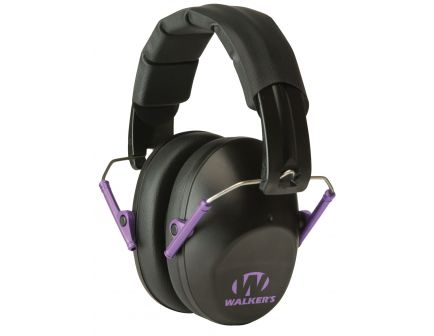 Walkers Game Ear 22 dB Pro Low Profile Over the Head Folding Muff, Purple/Black - GWPFPM1BKPU