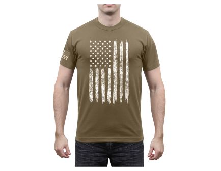 Rothco Distressed Us Flag Athletic Fit T-Shirt - Coyote Brown, 3X-Large