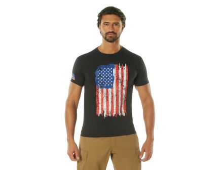 Rothco Distressed Us Flag Athletic Fit T-Shirt - Red - White - Blue, Medium
