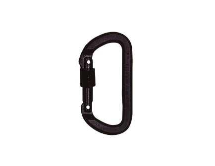 Locking D Carabiner - Black