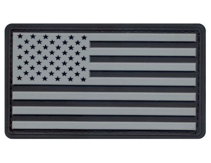 Rothco Pvc Us Flag Patch With Hook Back - Black - Silver, Packaging Bulk Packaging
