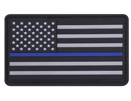 Rothco Pvc Thin Blue Line Flag Patch - Hook Back, Packaging Bulk Packaging