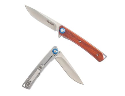 Smiths Products Ecesis Folding Knife Drop Point Black/Natural Wood - Durable, Lightweight and Reliable Handle - 51304